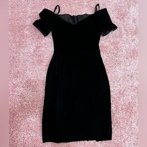 Vintage 90s black velvet evening gown size 9-10